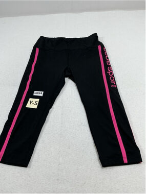 Womans Excellent Bebe Sport Athletic Capri Pants Size Large Black Pullon